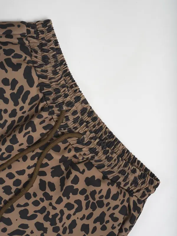 Women's Leopard Print Wide Leg Pants