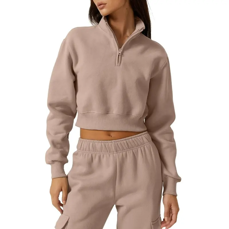 QINSEN Women Half Zip Sports Top and Pants