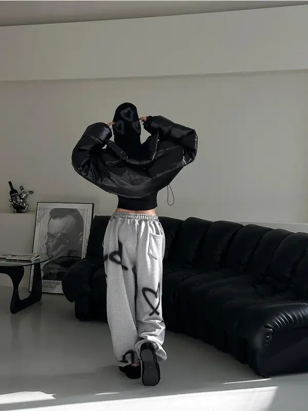 Women's Heart Print Drawstring Pants